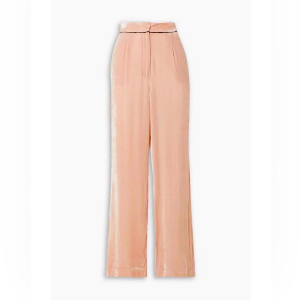 Sleeping with Jacques pink velvet wide leg trousers.